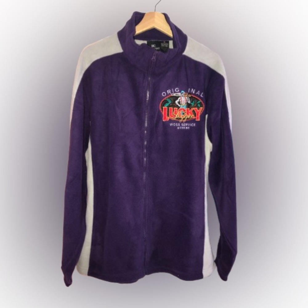 NWOT - DC Classic Purple and Grey Lucky Logger Fleece Zipper Jacket - XL